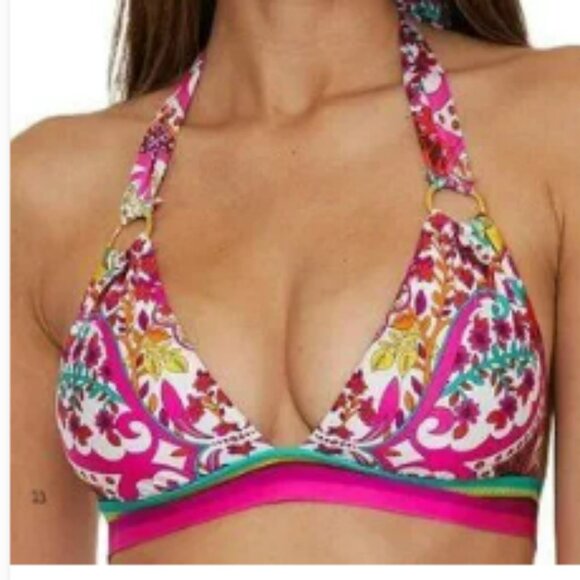 NWT TRINA TURK Multi Hawaiian G Halter And Hipster Bottoms Two-piece Bikini Set - Picture 4 of 4